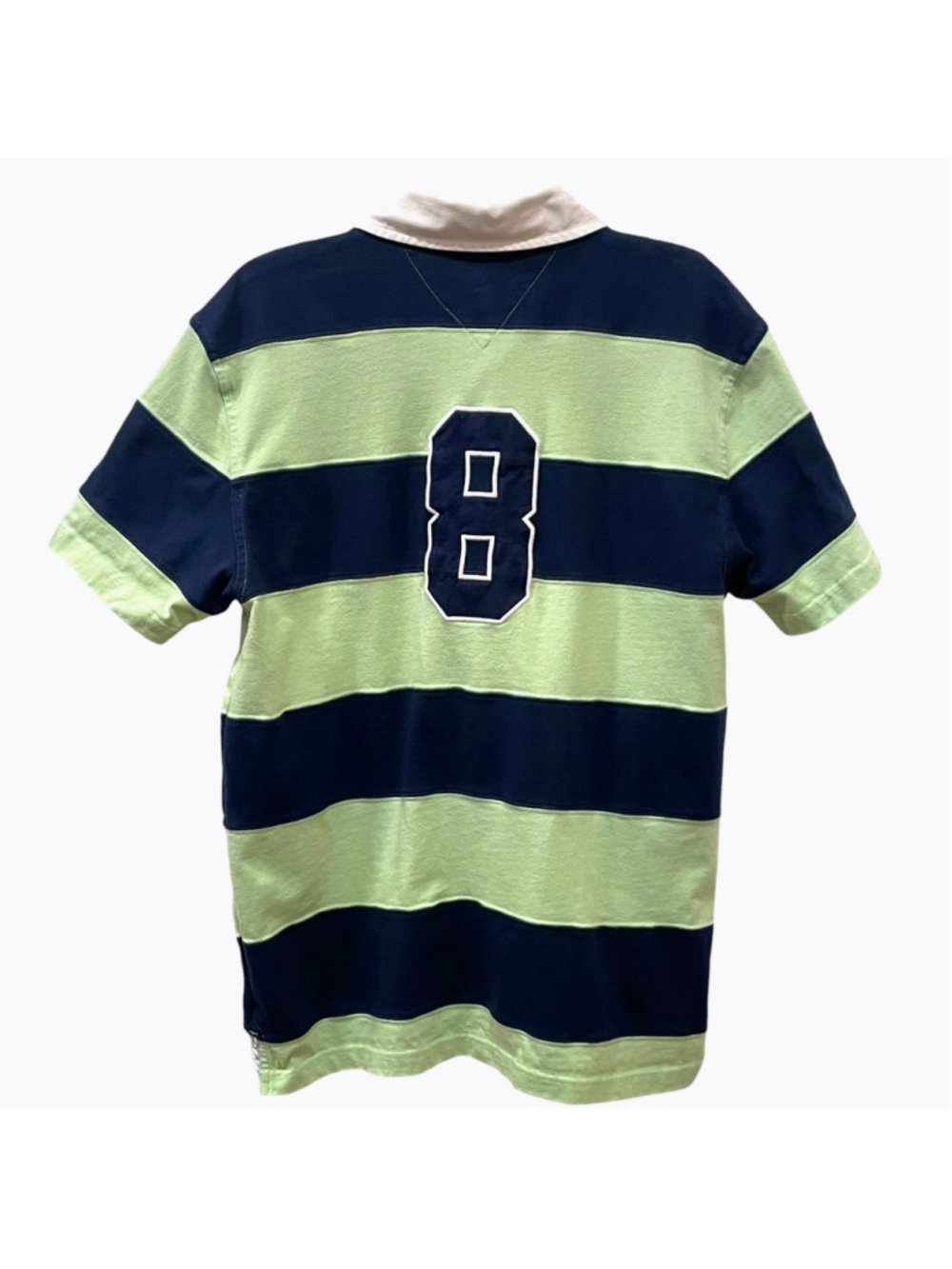 Tommy Hilfiger Boys Size Large Polo Shirt Striped Embroidered Rugby Y2K #8 - Picture 5 of 15